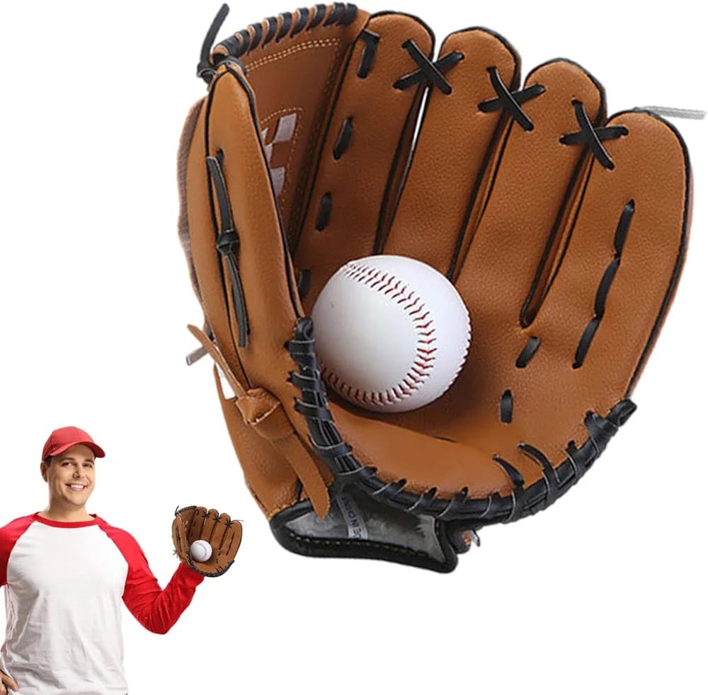 Kit guante de cuero más pelota  de béisbol